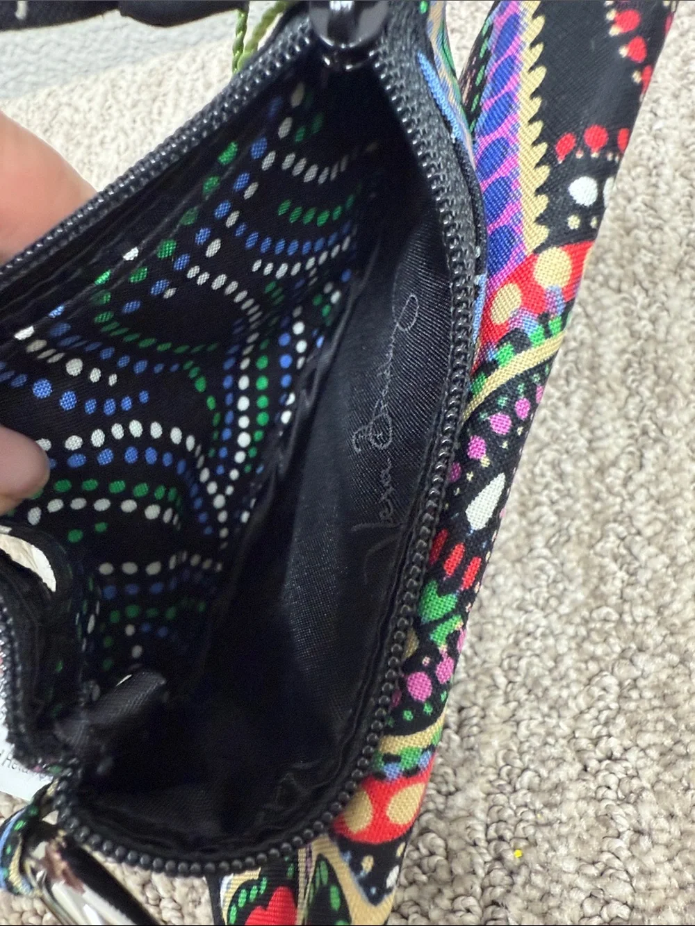 Vera Bradley Black Paisley Multicolor Wristlet Keychain - Picture 6 of 6